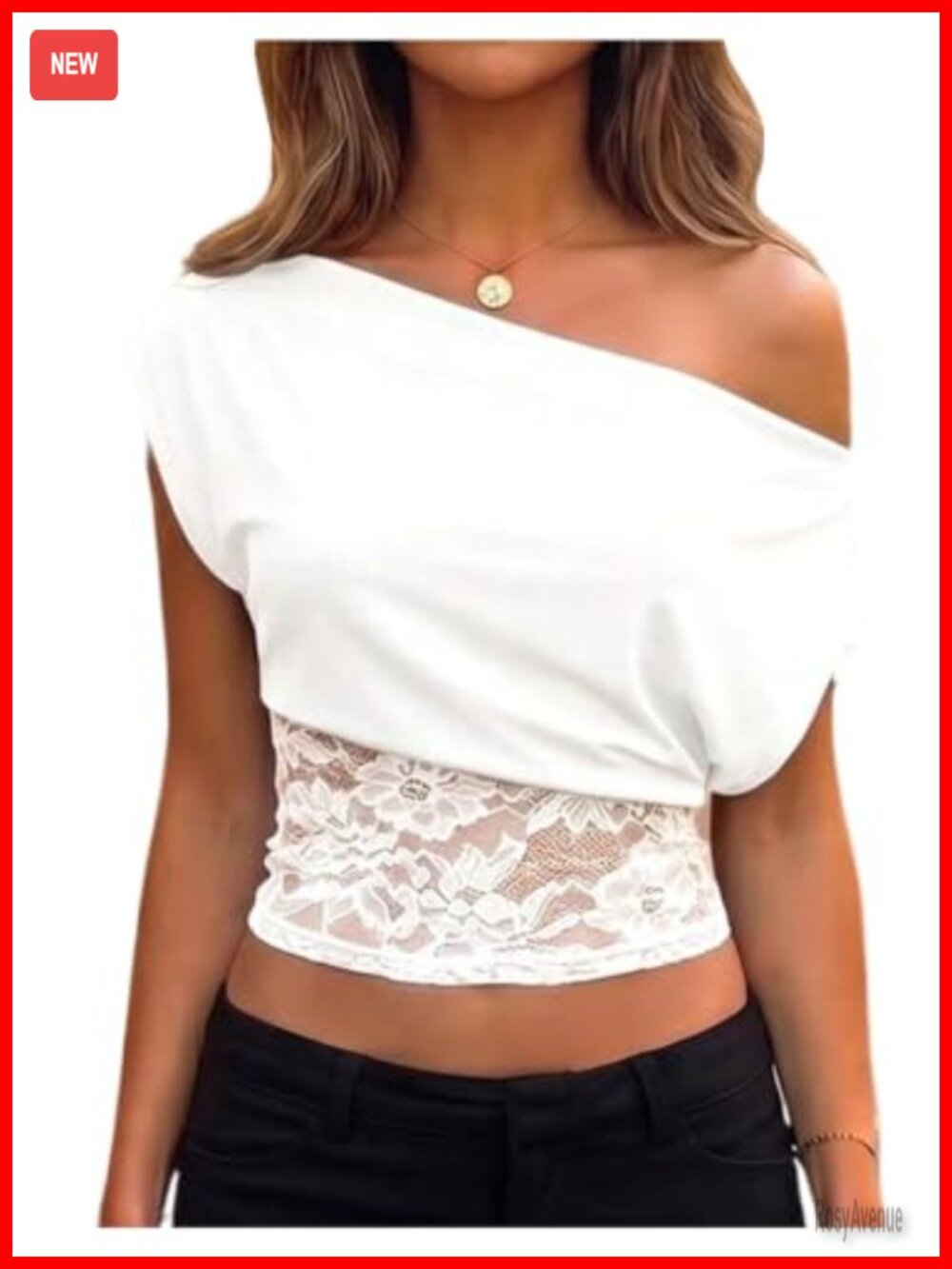 Lace Off Shoulder Asymmetrical Tee Y2K Cap Sleeve Cinched Waist Top